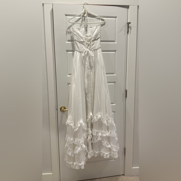 V. Chapman Scarlette Halter Embellished Corset Organza Maxi Dress - Picture 6 of 7